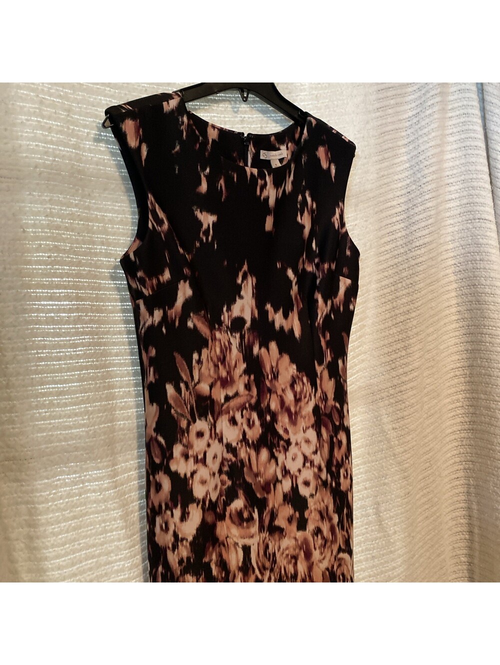 Cb Established 1962 Dress, Black Sleeveless Sheath With Orane And Pink...